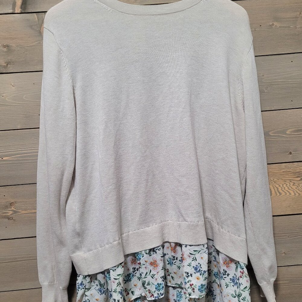 Spring Top Floral Lightweight Sweater Womens Size L 12/14